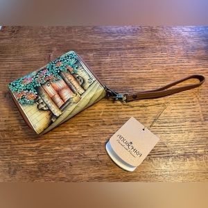New NWT Anuschka Leather Painted Clutch / Wallet - New Condition